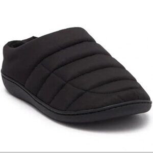 Abound Black Mr. Union Puffer Slipper Small 7/8 Quilted Nylon NWT